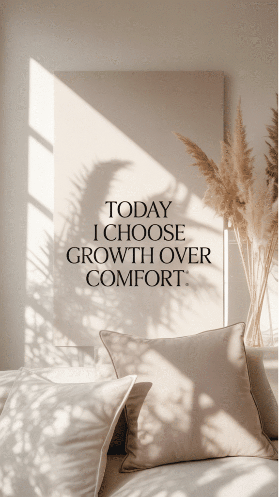 Stylish Phone Wallpapers: Today I choose growth over comfort.