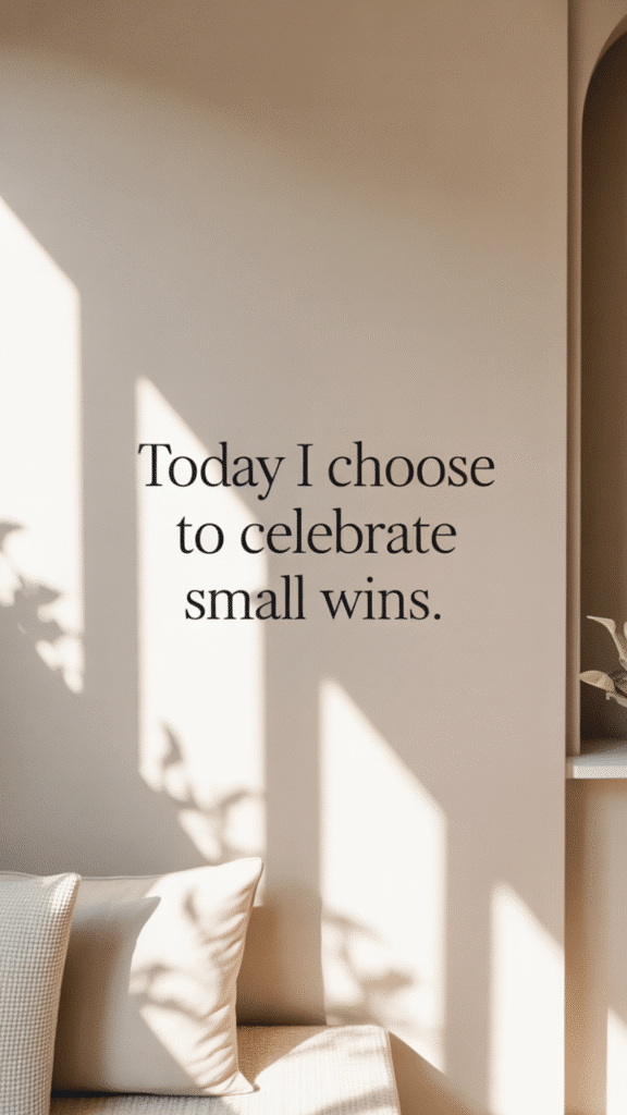 Stylish Phone Wallpapers with Daily Affirmations for Confidence: Today I choose to celebrate small wins.