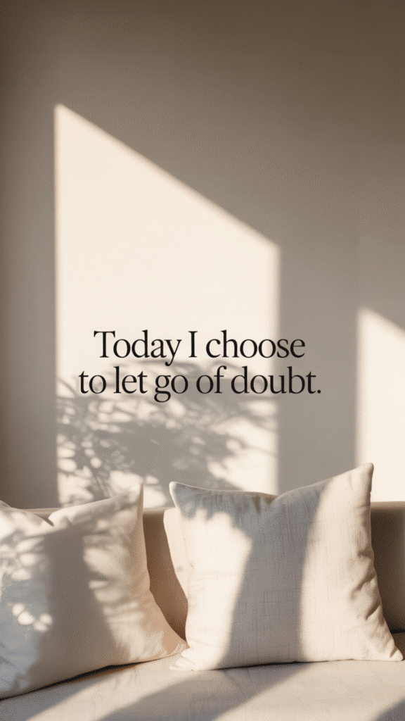 Stylish Phone Wallpapers with Daily Affirmations for Confidence: Today I choose to let go of doubt.