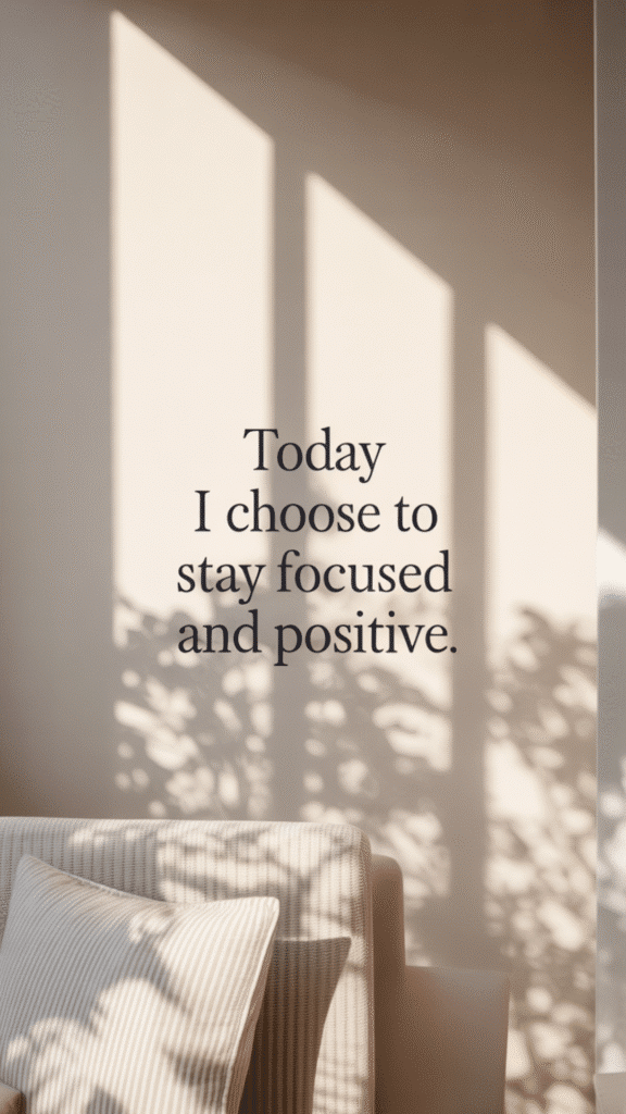 Stylish Phone Wallpapers with Daily Affirmations for Confidence: Today I choose to stay focused and positive.