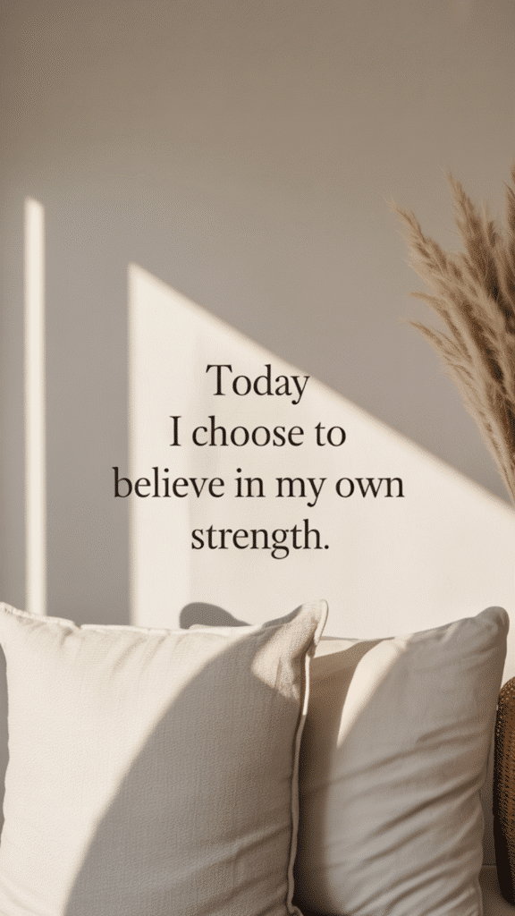 Stylish Phone Wallpapers with Daily Affirmations for Confidence: Today I choose to believe in my own strength.