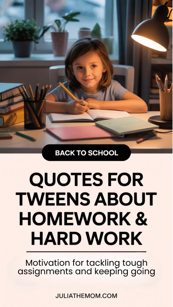 Quotes for Tweens About Homework and Hard Work